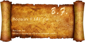 Bozsin Flóra névjegykártya